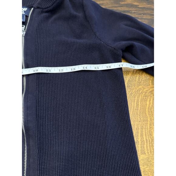 Women’s Cotton Zip-front Cardigan Sweater- Land's End -navy Sz Small - Picture 6 of 8